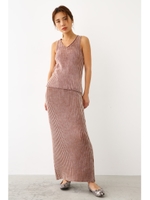 リブ ニット タイト スカート/BRN