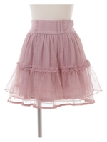 リボンドットチュールスカパン/ピンク