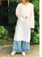レーススモックワンピース/WHITE