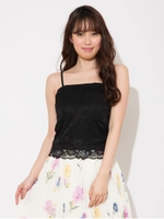 レースベアトップ/ブラック