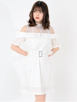 レース切替ワンピース/オフホワイト