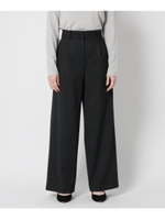 レーヨン混ストライプワイドパンツ/ガンメタリック(318)