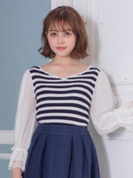 レイラパフスリーブニット/青系