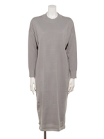 ロングスリットニットワンピース/Gray