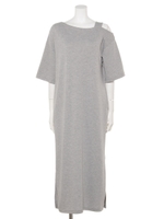 ワンショルAラインワンピース/グレー