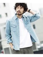 ヴィンテージデニムシャツ/サックス5(115)