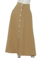 貝釦フレアスカート/ベージュ