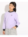 襟・袖口ロゴ裏毛トップス/ライトパープル(081)