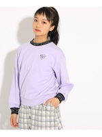 襟・袖口ロゴ裏毛トップス/ライトパープル(081)