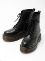 厚底レースアップブーツ/ブラック