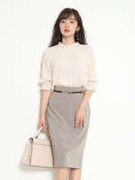 細ベルト付きタイトスカート/モカ