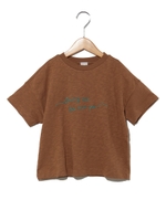 刺繍Tシャツ(ワイド)/ブラウン