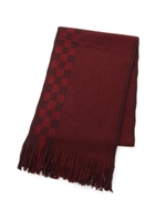 市松ラッセルマフラー/ボルドー(064)