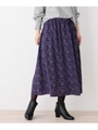 小花ギャザーフレアースカート/パープル(183)