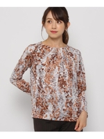 小花柄プルオーバー/ダークブラウン(143)