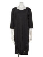 裾ファスナー付カットソーワンピース/ブラック