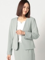 洗えるUVノーカラージャケット/ライトグリーン