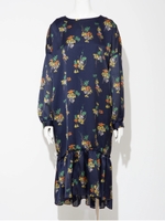 総柄ビンテージワンピース/ネイビー