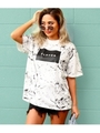 大理石柄プリントTシャツ/ホワイト(001)