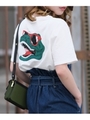 背中恐竜プリントロゴTシャツ/ホワイト