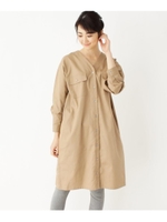 抜き襟Vネックワンピース/ベージュ(052)