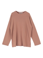 裏起毛サイドスリットロングTシャツ/ライトブラウン