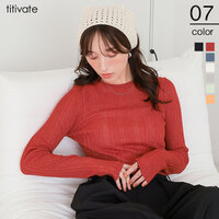 クルーネックランダムリブシアーニット【メール便可／90】