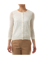 シルク混レースカーディガン