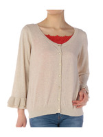 フリルデザインニットカーディガン