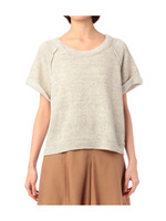 麻コットン裏毛プルオーバーニット