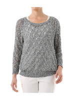 透かし編みミックスカラーロングニット