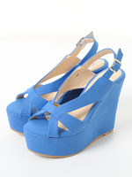 【glifeed】スエードクロスウェッジサンダル