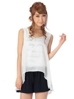 【Tralala】シフォン重ねドッキングロンパース