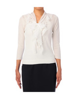 フリル付きストレッチプルオーバー