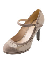 異素材コンビワンストラップパンプス