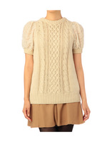 背ジップ仕様パフスリーブニット