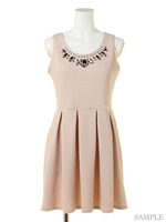 ビジュー付ちりめん風カットOP