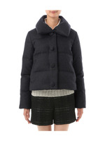 ステンカラーウールショートダウンコート