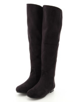 【ILIMA】バックジップフラットニーハイブーツ