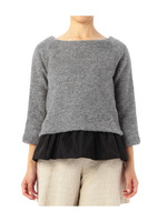 ニット×フリル切り替えプルオーバー