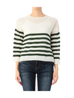 ボーダー切り替えニットプルオーバー