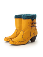 配色ショートブーツ