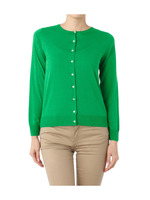 シルククルーネックニットカーディガン