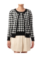 チェックツインニットカーディガン