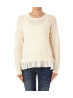 ペプラムドロップショルダーニット