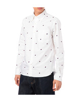 総柄刺しゅうオックスシャツ