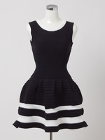 編地変化ボーダーワンピース