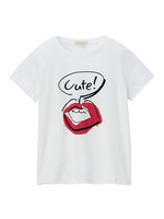 イラストプリントクルーネックTシャツ