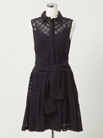 シフォンチェックワンピース