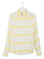 ボーダー柄プリントブラウス